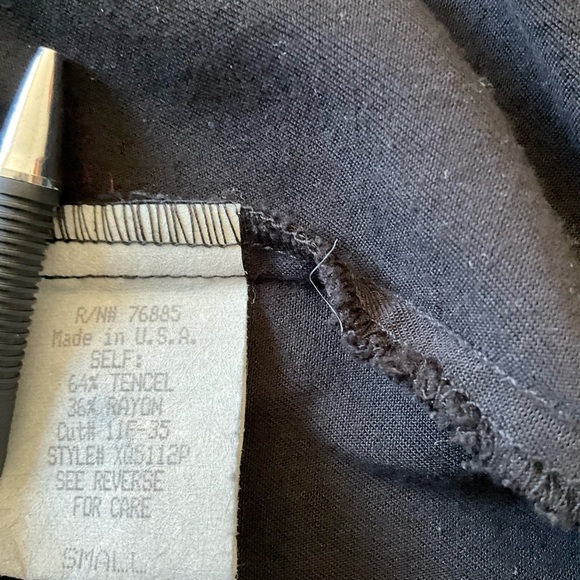 Vintage Embroidered Blouse Mother Of Pearl Buttons Black S - Picture 9 of 12